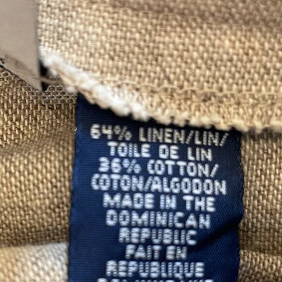 Vintage Liz Sport High Rise Pleated Neutral/Beige Linen Blend Trousers/Pants 14 - Picture 6 of 13